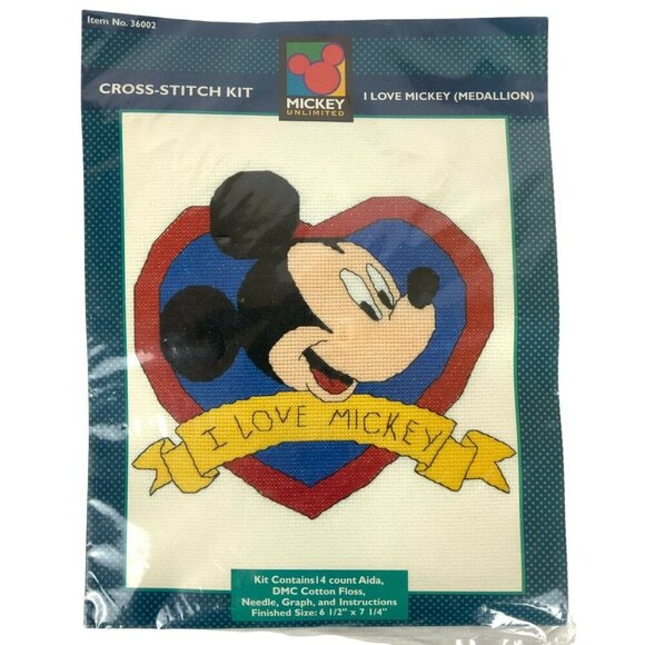 Disney Mickey Unlimited I Love Mickey Mouse Cross-Stitch Kit - Picture 1 of 4